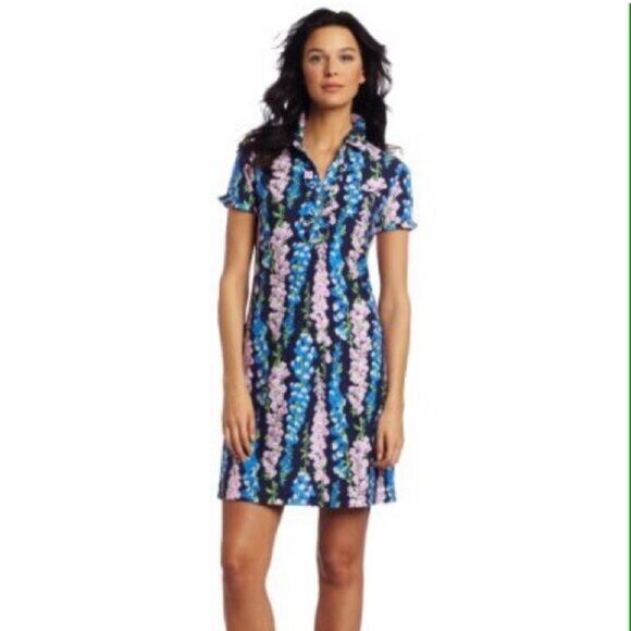 Lilly Pulitzer Dresses & Skirts - Lilly Pulitzer Floral Short Sleeve silk Dress 👗 small 🌺 bluebell